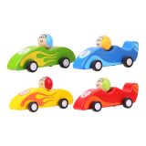 Dřevěné hračky Bigjigs Toys Barevné dřevěné závodní auto 1ks