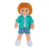 Dřevěné hračky Bigjigs Toys Látková panenka Jacob 28 cm