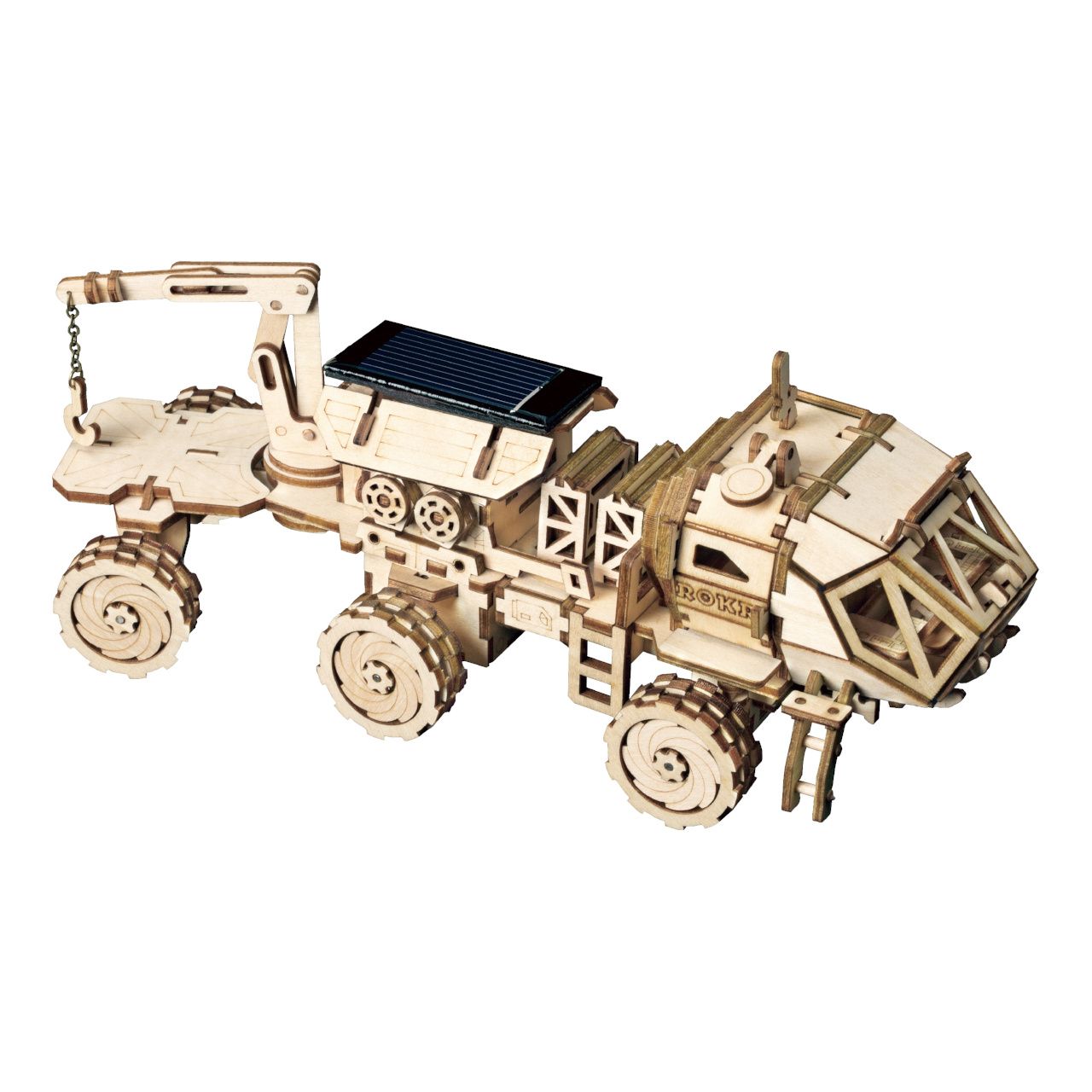 Dřevěné hračky RoboTime 3D skládačka na solární pohon Marsovské vozidlo