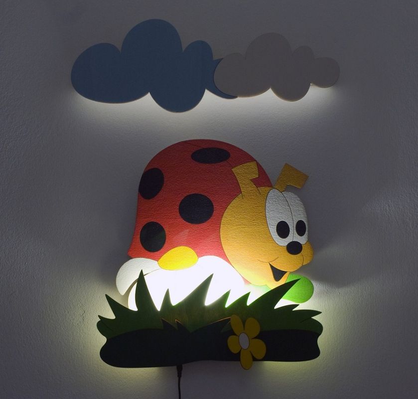Dřevěné hračky DoDo Dětská LED lampička beruška