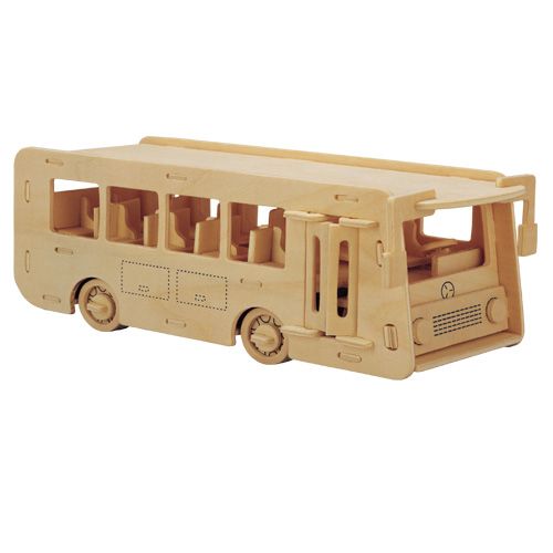 Dřevěné hračky Woodcraft Dřevěné 3D puzzle autobus Woodcraft construction kit