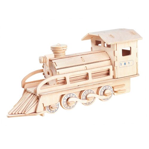 Dřevěné hračky Woodcraft Dřevěné 3D puzzle lokomotiva Woodcraft construction kit