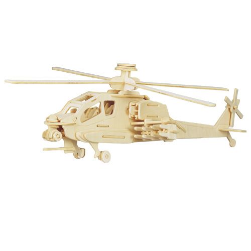 Dřevěné hračky Woodcraft Dřevěné 3D puzzle vrtulník Apache Woodcraft construction kit