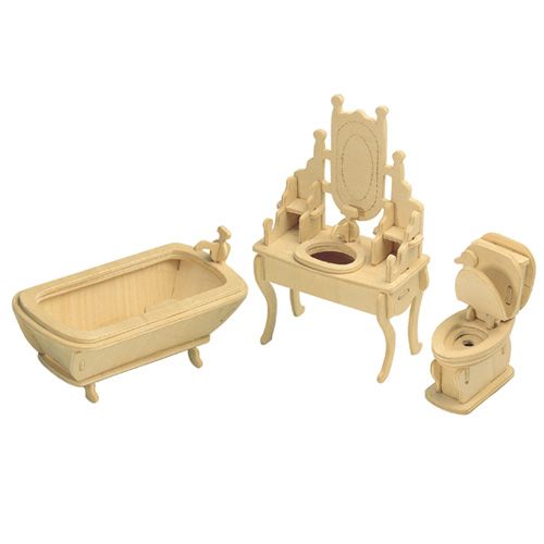 Dřevěné hračky Woodcraft Dřevěné 3D puzzle koupelna Woodcraft construction kit