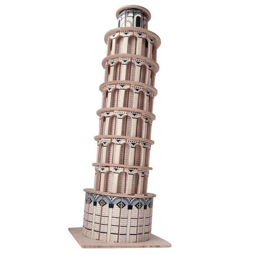 Dřevěné hračky Woodcraft Dřevěné 3D puzzle slavné budovy šikmá věž Woodcraft construction kit