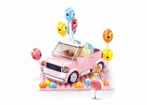 Dřevěné hračky Sluban Girls Dream Mini Handcraft M38-B1086 Qmini růžový Kabriolet