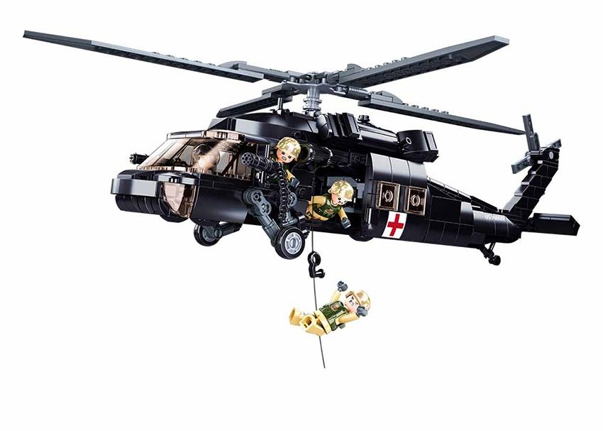 Dřevěné hračky Sluban Model Bricks M38-B1012 Zdravotnický vrtulník americké armády