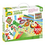 Dřevěné hračky Lena Kreativní kufřík Jumbo zelený 800ks