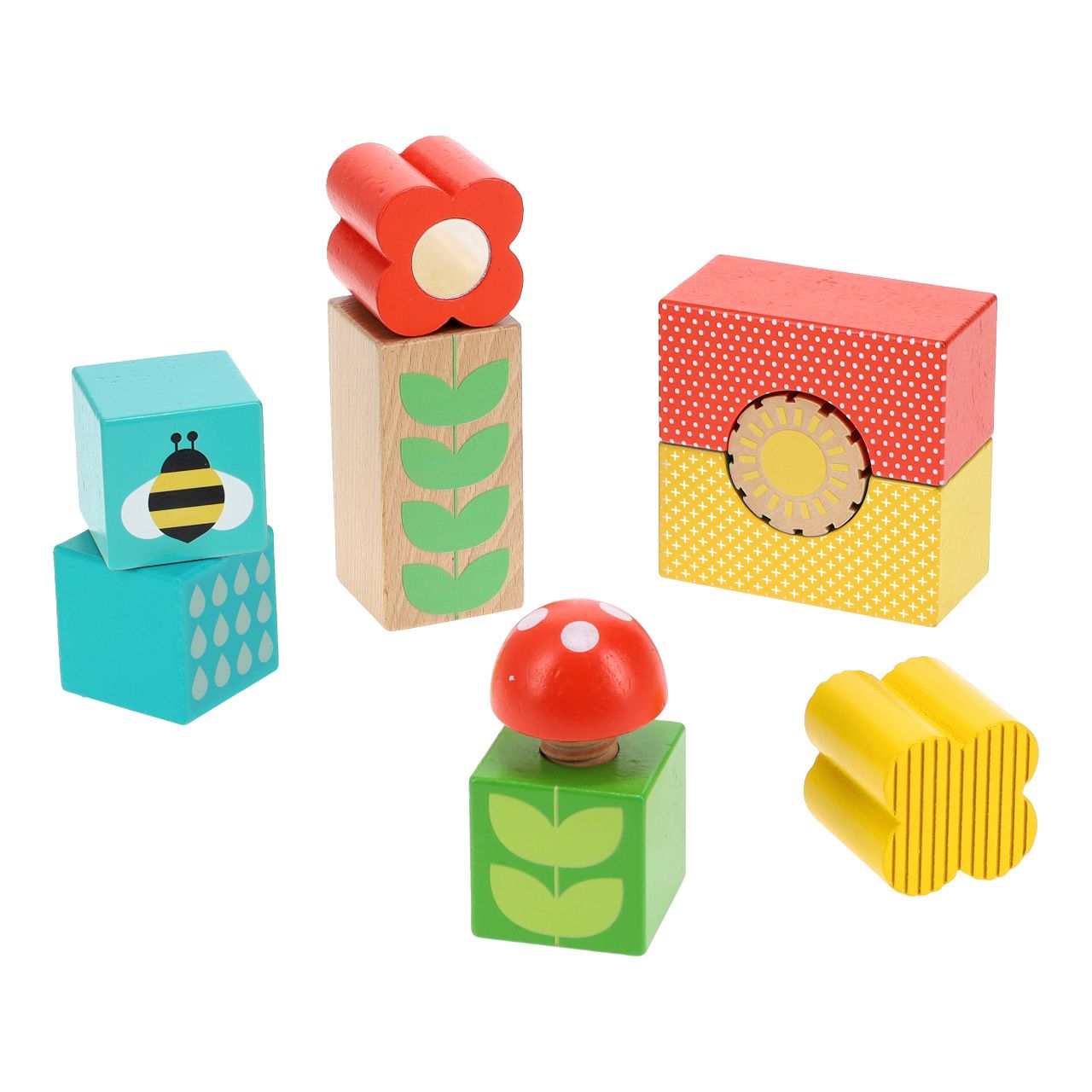 Dřevěné hračky Petit Collage Dřevěné kostky zahrada