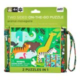 Dřevěné hračky Petit Collage Oboustranné puzzle 2v1 džungle