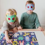 Dřevěné hračky Petit Collage Puzzle příšerky 100 ks s 3D brýlemi