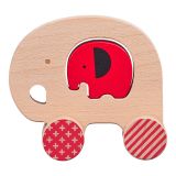 Dřevěné hračky Petit Collage Slon a slůně na kolečkách