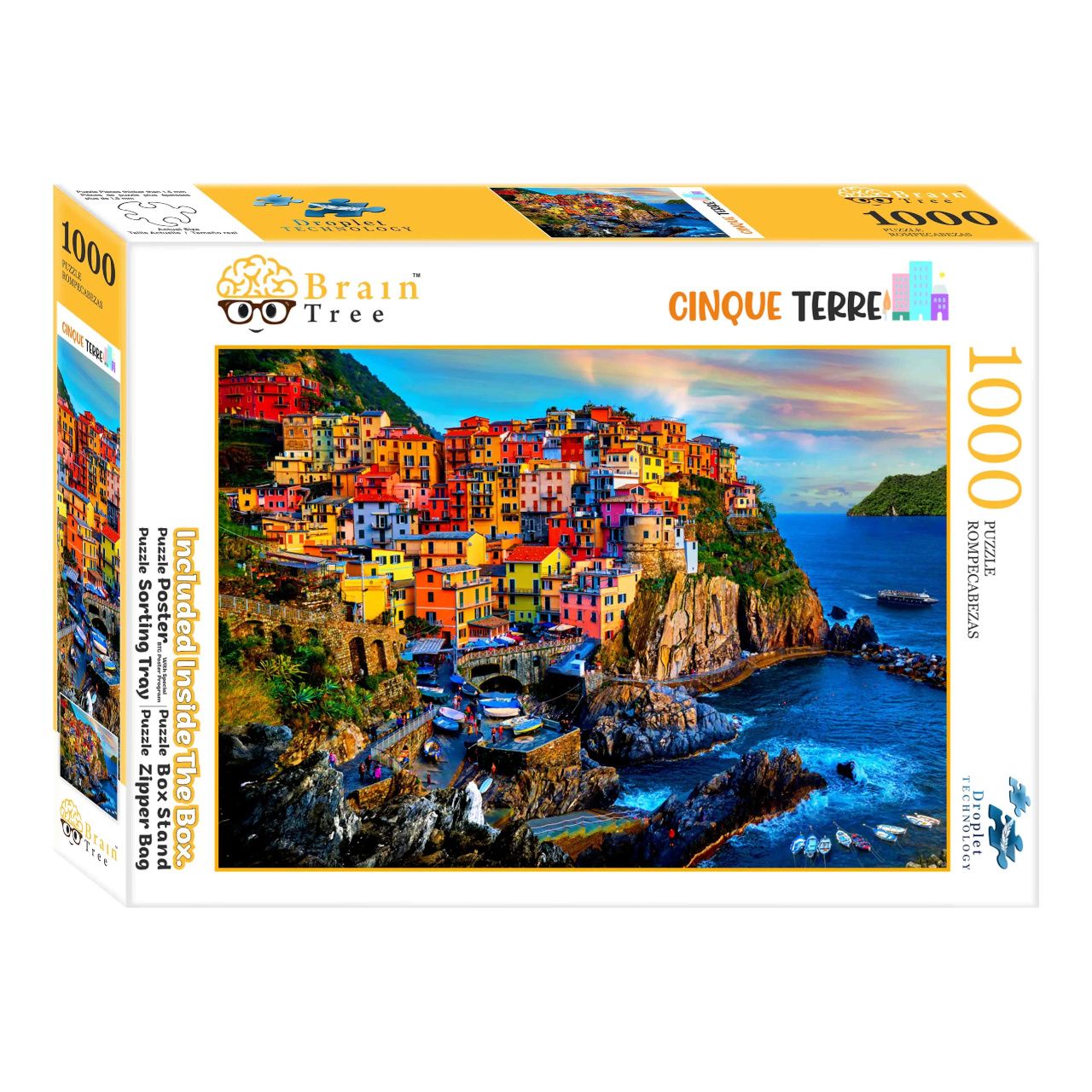 Dřevěné hračky Brain Tree Puzzle Cinque Terre 1000 dílků