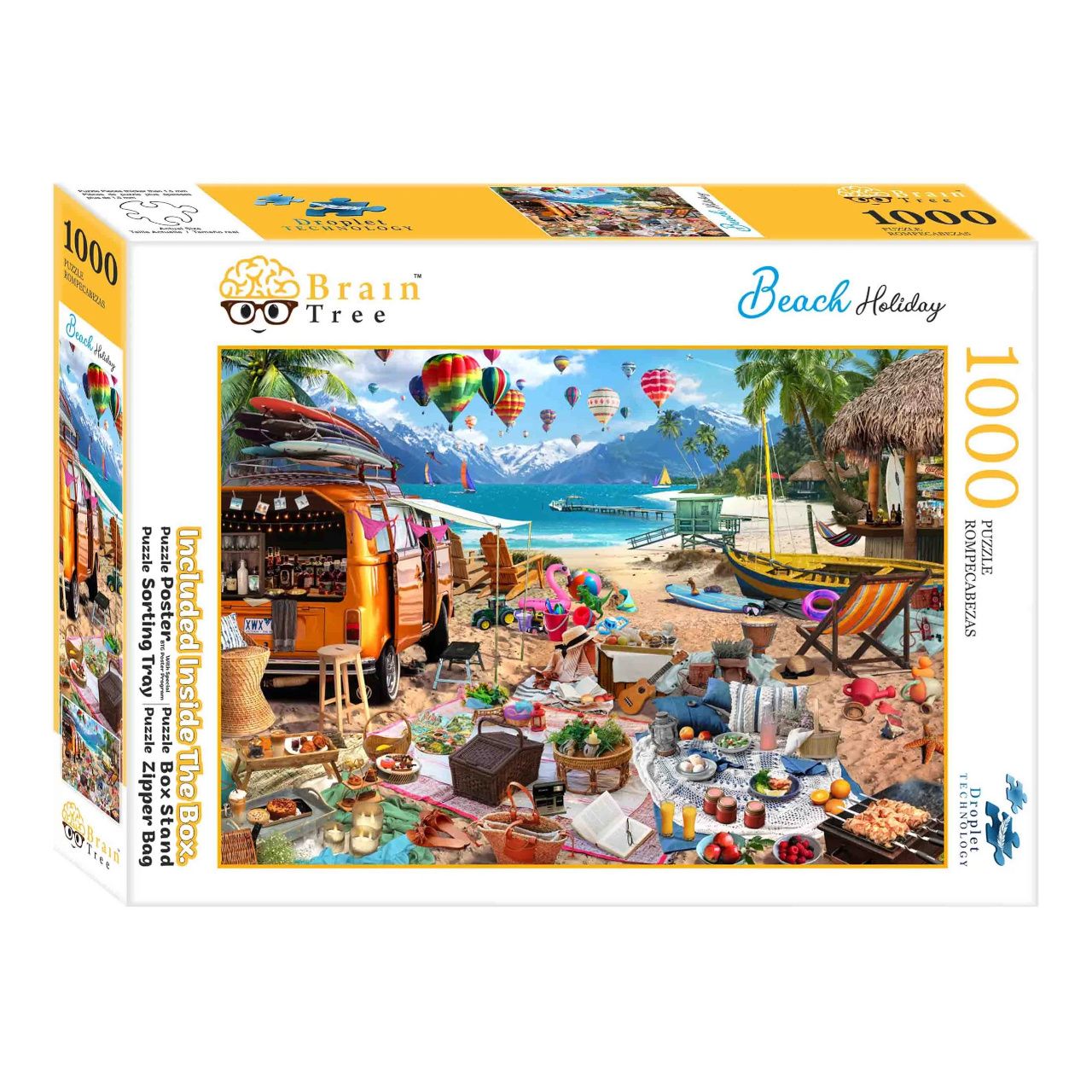 Dřevěné hračky Brain Tree Puzzle Dovolená na pláži 1000 dílků