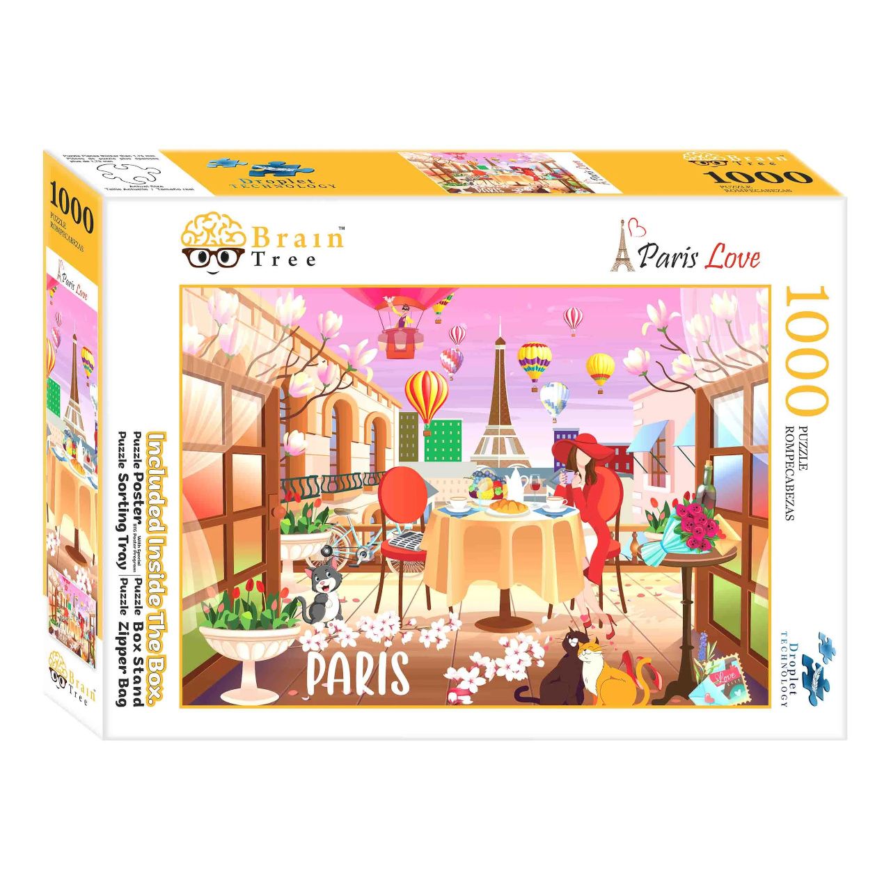 Dřevěné hračky Brain Tree Puzzle Láska z Paříže 1000 dílků