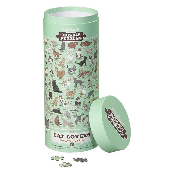 Dřevěné hračky Ridley's Games Puzzle pro milovníky koček zelené 1000 dílků