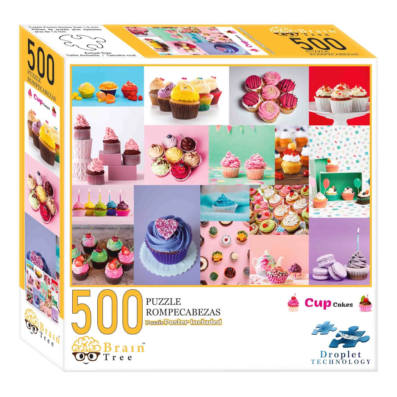 Dřevěné hračky Brain Tree Puzzle Dortíky Cupcakes 500 dílků