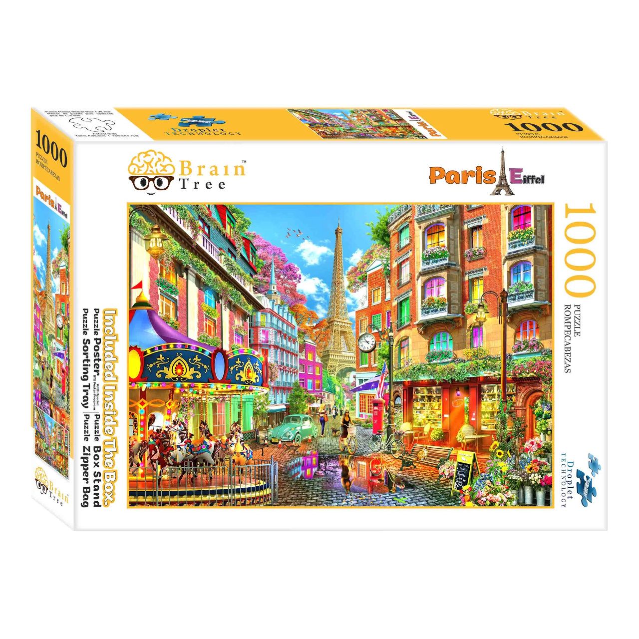Dřevěné hračky Brain Tree Puzzle Obrázek z Paříže 1000 dílků