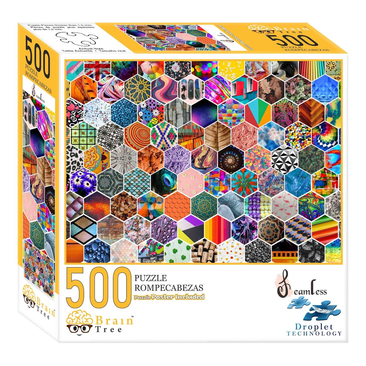 Dřevěné hračky Brain Tree Puzzle Obrázkové dlaždice 500 dílků