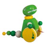 Dřevěné hračky Detoa Tahací Tyranosaurus Rex zelený