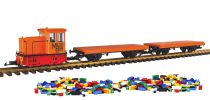 Dřevěné hračky Piko Startovací sada Stavebnicový vlak s dieselovou lokomotivou (RC) - 37155