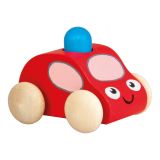 Dřevěné hračky Pískací auto s majákem 1ks červená Detoa