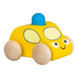 Dřevěné hračky Pískací auto s majákem 1ks žlutá Detoa