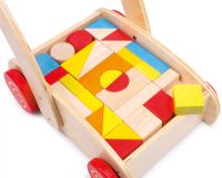 Dřevěné hračky Small Foot Chodítko dřevěné kostky ve vozíku Small foot by Legler