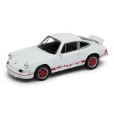 Dřevěné hračky Welly Porsche 911 Carrera RS (1973) 1:34 bílé s pruhem