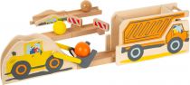 Dřevěné hračky Small Foot Kuličková dráha stavební stroje 10 dílů - SLEVA Small foot by Legler