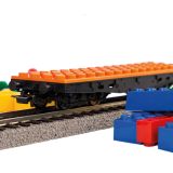 Dřevěné hračky Piko Plošinový stavebnicový vagón - 58405