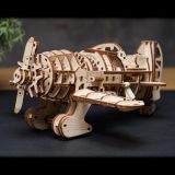 Dřevěné hračky Ugears 3D dřevěné mechanické puzzle Letadlo Mad Hornet