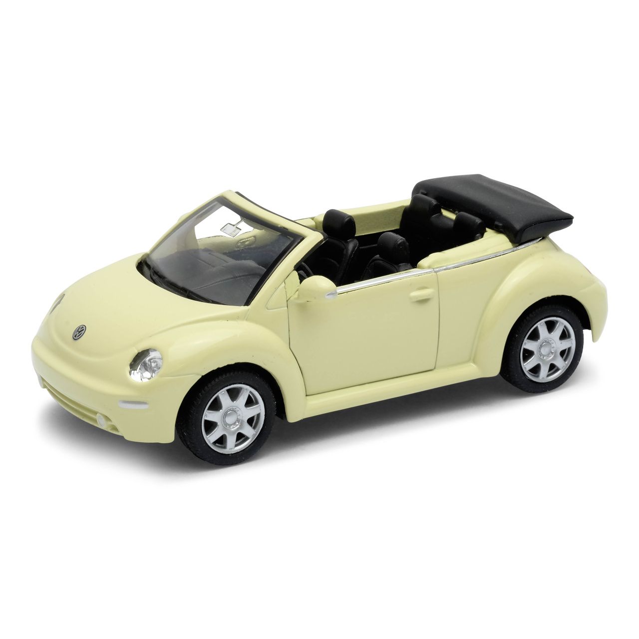 Dřevěné hračky Welly Volkswagen New Beetle 1:34 kabriolet béžový