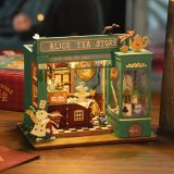Dřevěné hračky RoboTime miniatura domečku Obchod s čajem