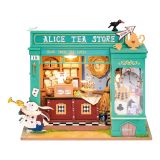 Dřevěné hračky RoboTime miniatura domečku Obchod s čajem