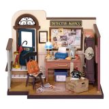 Dřevěné hračky RoboTime miniatura domečku Kancelář soukromého detektiva