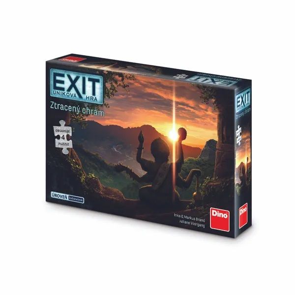 Dřevěné hračky Dino Exit úniková hra s puzzle: Ztracený chrám
