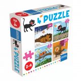 Dřevěné hračky Granna 4 puzzle – kočka