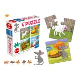 Dřevěné hračky Granna 4 puzzle – myška