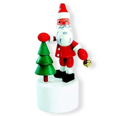 Dřevěné hračky Detoa Mačkací Santa Claus se stromkem