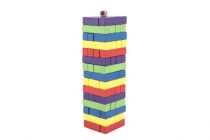 Dřevěné hračky Hra věž Jenga dřevěná 60ks barevných dílků Bonaparte