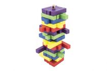 Dřevěné hračky Hra věž Jenga dřevěná 60ks barevných dílků Bonaparte
