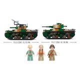 Dřevěné hračky Sluban WWII M38-B1107 Japonský střední tank Typ 97 2v1