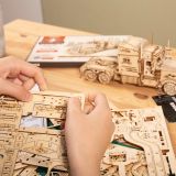 Dřevěné hračky RoboTime dřevěné 3D puzzle Americký tahač
