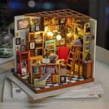 Dřevěné hračky RoboTime miniatura domečku Knihovna