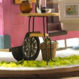 Dřevěné hračky RoboTime miniatura domečku Párty karavan