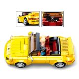 Dřevěné hračky Sluban ModelBricks M38-B1097 Německý žlutý sportovní vůz