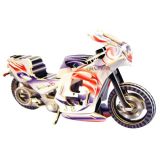Woodcraft Dřevěné 3D puzzle závodní motorka barevná