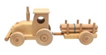 Dřevěné hračky Ceeda Cavity Traktor s vlečkou malý