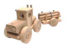Dřevěné hračky Ceeda Cavity Velký traktor s kládami přírodní